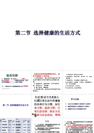 八年级生物下册 第八单元 第3章 第2节 选择健康的生活方式课件 新人教版-新人教版初中八年级下册生物课件