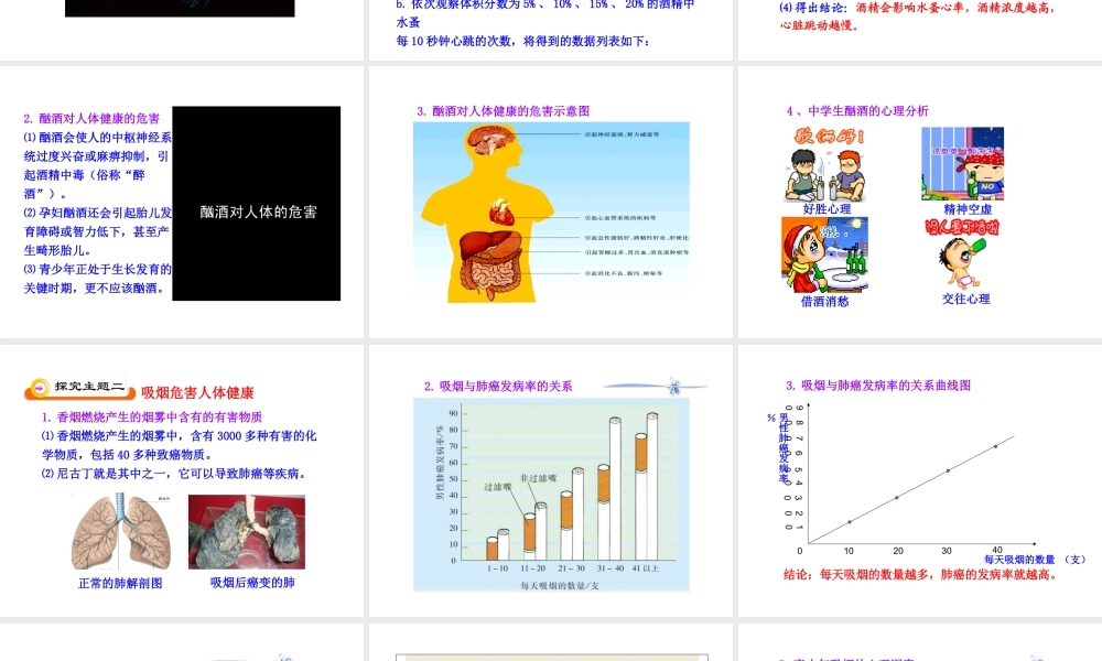 八年级生物下册 第19章 第一节 远离烟酒课件 苏教版