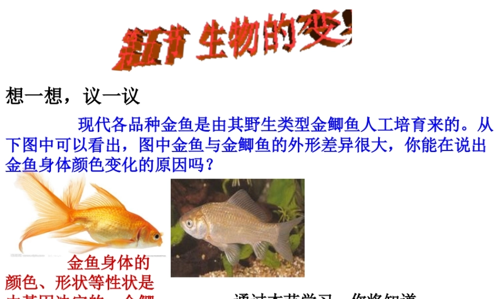 八年级生物下册 第八单元 第22章 第五节 生物的变异课件 （新版）苏教版