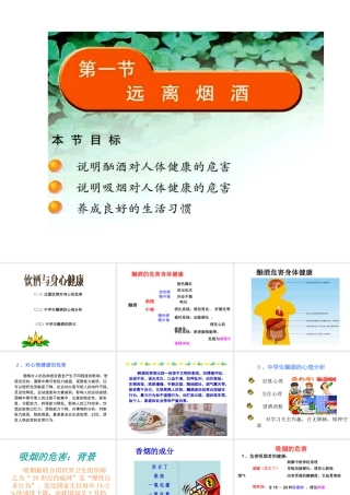 八年级生物下册 26.1 远离烟酒课件 （新版）苏教版-（新版）苏教版初中八年级下册生物课件