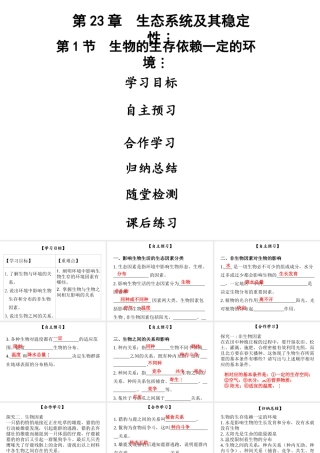 八年级生物下册 第八单元 第23章 第1节 生物的生存依赖一定的环境课件 （新版）北师大版-（新版）北师大版初中八年级下册生物课件