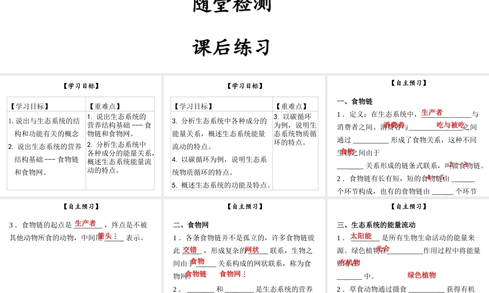 八年级生物下册 第八单元 第23章 第3节 生态系统的结构和功能课件 （新版）北师大版-（新版）北师大版初中八年级全册生物课件