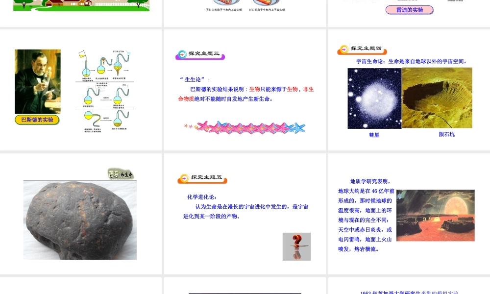 八年级生物下册 第21章 第1节 生命的起源课件 北师大版