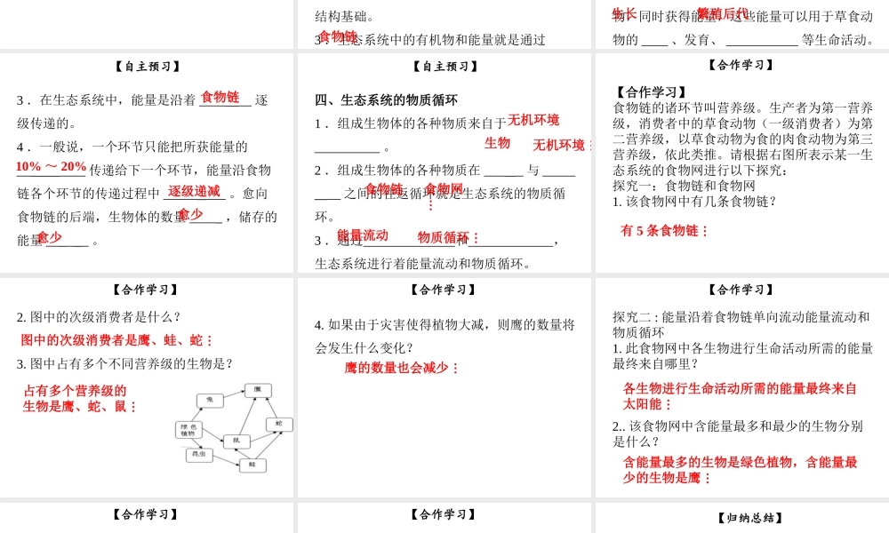 八年级生物下册 第八单元 第23章 第3节 生态系统的结构和功能课件 （新版）北师大版-（新版）北师大级全册生物课件