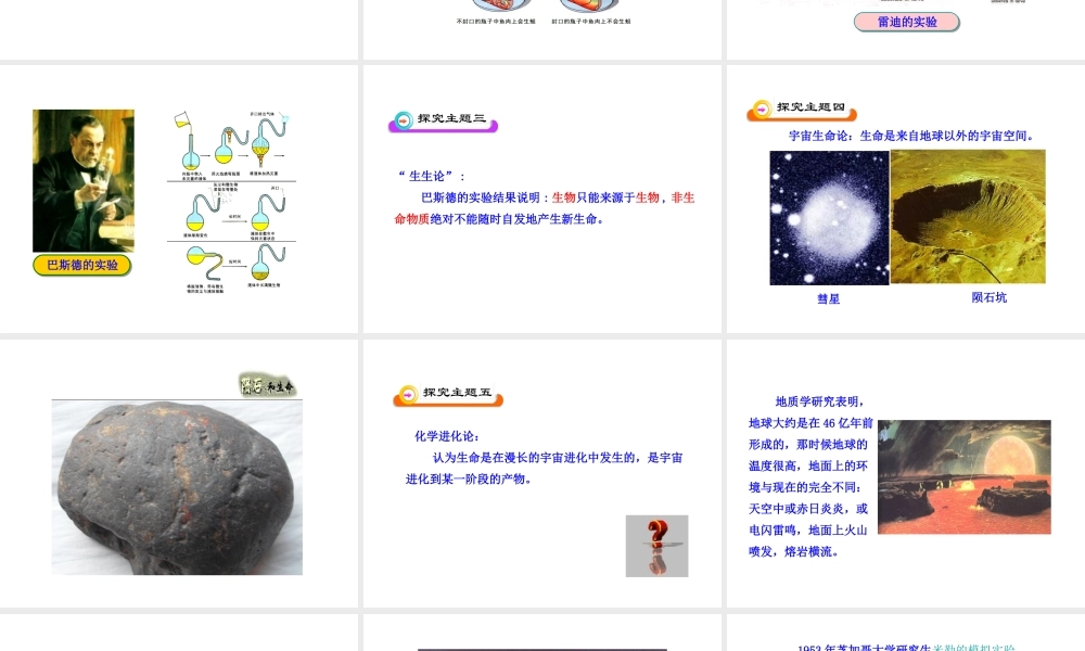 八年级生物下册 第21章 第1节 生命的起源课件 北师大版-北师大级下册生物课件