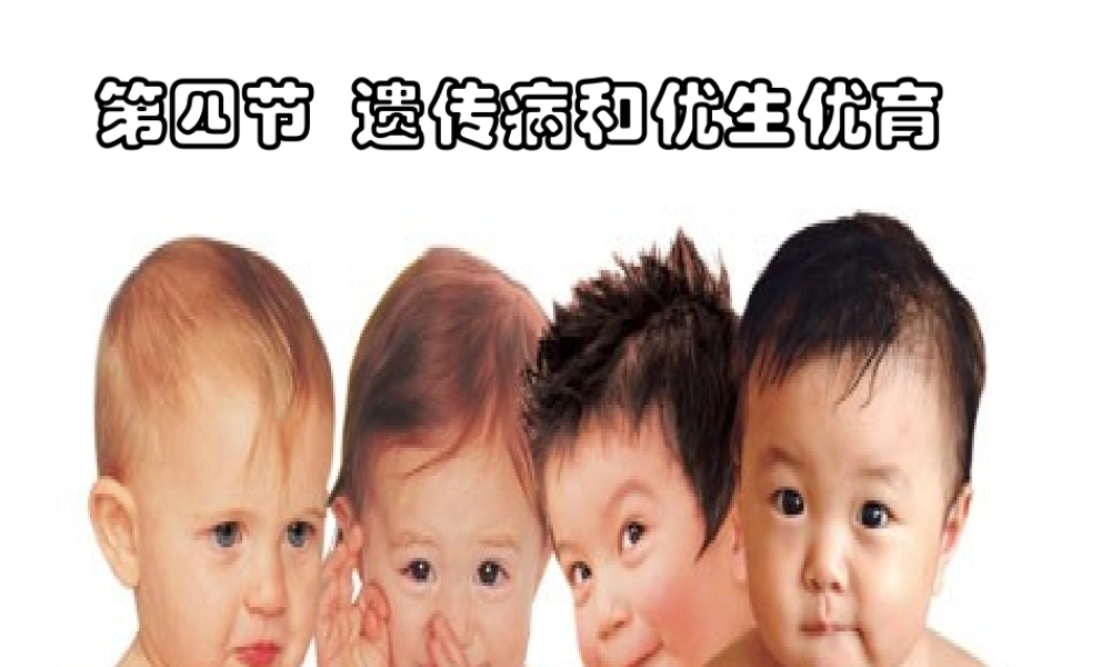 八年级生物下册 第4节 遗传病和优生优育课件 苏教版