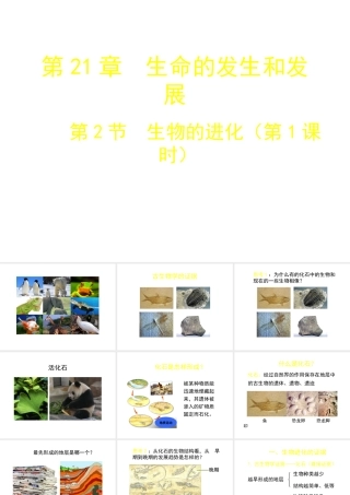 八年级生物下册 第21章 第2节 生物的进化（第1课时）课件 北师大版-北师大级下册生物课件