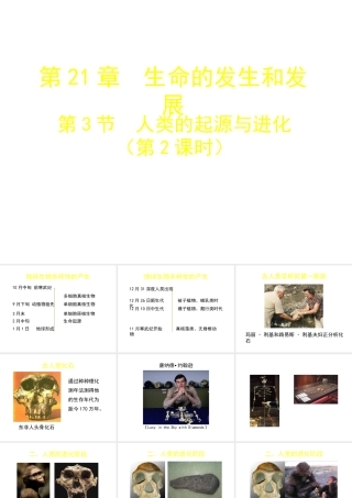 八年级生物下册 第21章 第3节 人类的起源与进化（第2课时）课件 北师大版-北师大版初中八年级下册生物课件