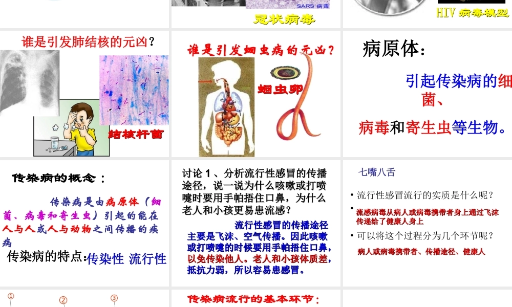 八年级生物下册 8.1.1 传染病及其预防课件1 新人教版