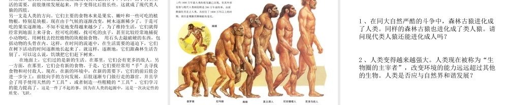 八年级生物下册 第21章 第3节 人类的起源与进化课件1 北师大版-北师大版初中八年级下册生物课件