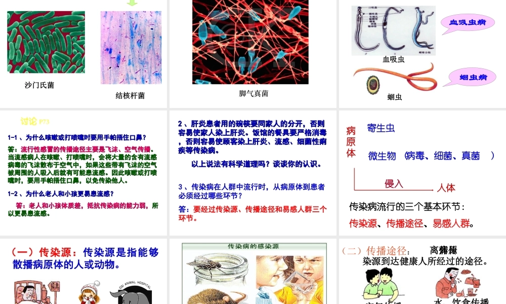八年级生物下册 第八单元 第一章 第1节 传染病及其预防课件 新人教版-新人教版初中八年级下册生物课件