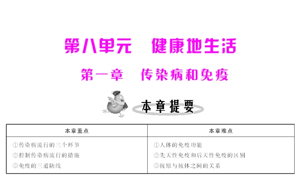 八年级生物下册 8.1.1《传染病及其预防》配套课件 人教新课标版