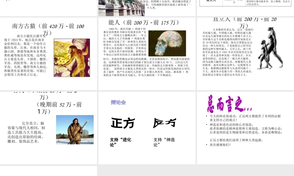 八年级生物下册 第21章 第三节 人类的起源与进化课件4 （新版）北师大版