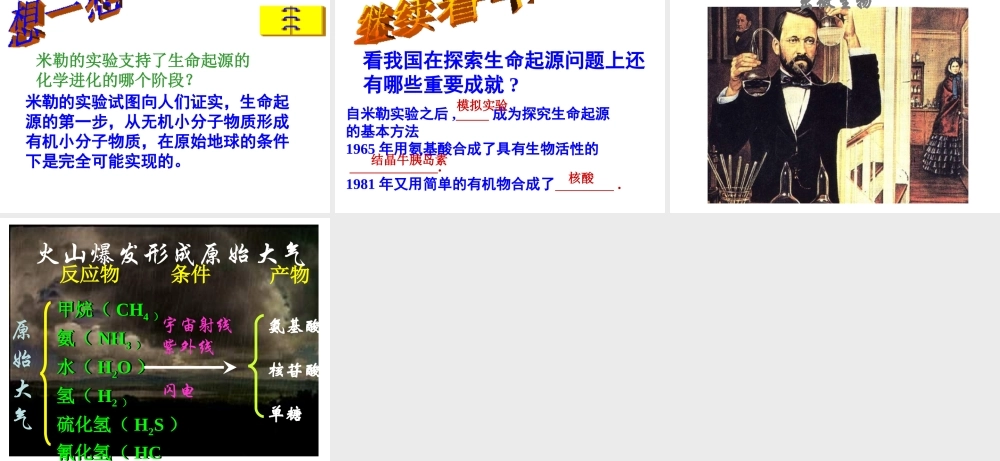 八年级生物下册 第21章 第一节 生命的起源课件1 （新版）北师大版