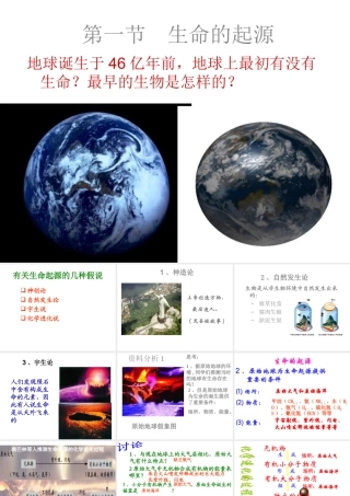 八年级生物下册 第21章 第一节 生命的起源课件1 （新版）北师大版