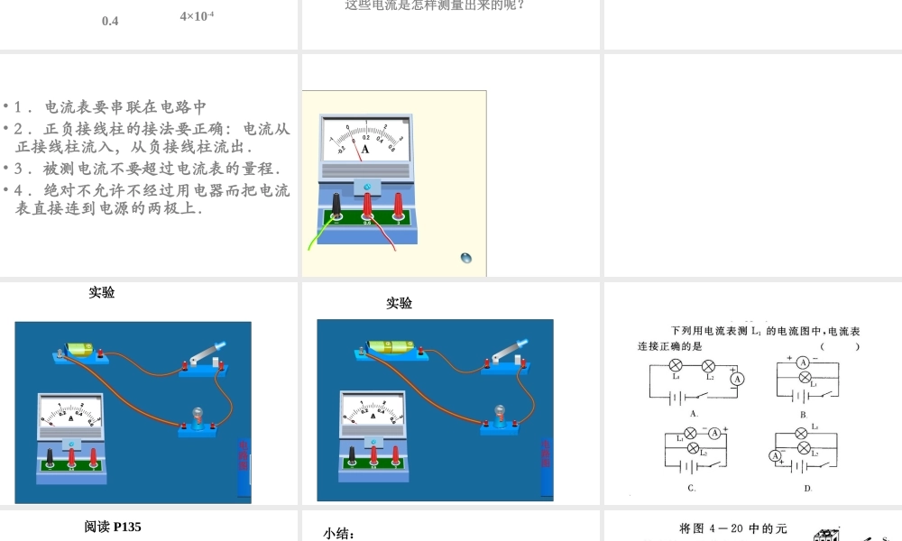 八年级科学上册 4.2 电流的测量课件2 浙教版-浙教版初中八年级上册自然科学课件
