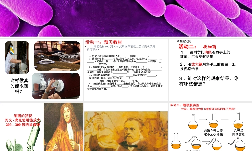 八年级生物下册 第4章 生物的类群 4.3 微生物—细菌和病毒课件 沪教版-沪教版初中八年级下册生物课件