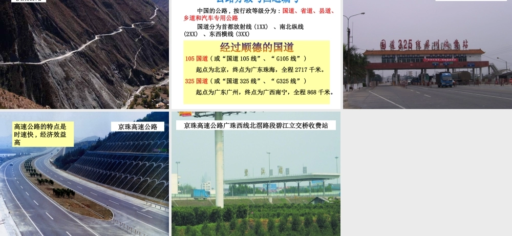 八年级的地理上册 第四章 第三节 合理布局发展交通运输业课件 粤教版