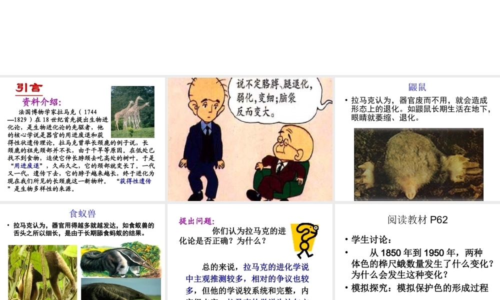 八年级生物下册 第7单元 第3章 第3节《生物进化的原因》课件 新人教版-新人教版初中八年级下册生物课件