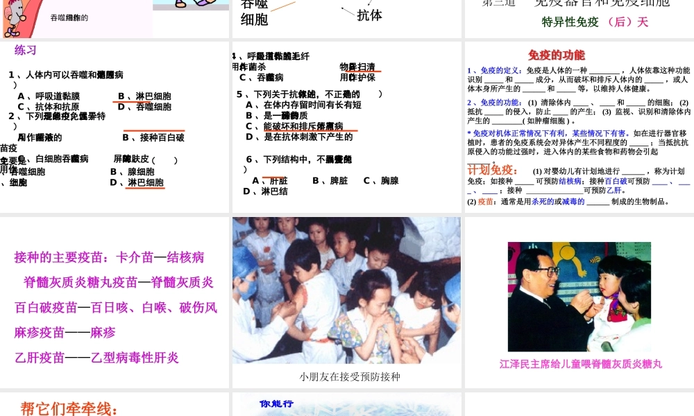 八年级生物下册 第八单元 第一章 第二节 免疫与计划免疫课件 新人教版-新人教级下册生物课件