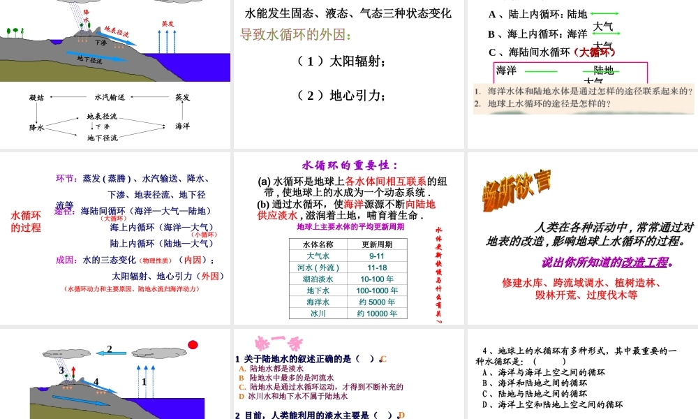 八年级科学上册 1.1 地球上的水（第1课时）课件 浙教版-浙教版初中八年级上册自然科学课件