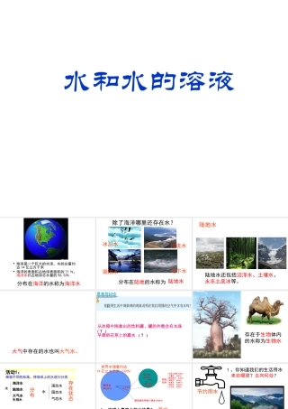 八年级科学上册 1.1 地球上的水（第1课时）课件 浙教版-浙教版初中八年级上册自然科学课件