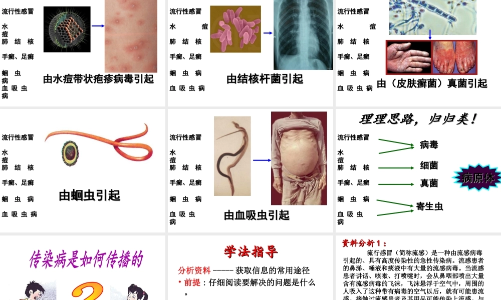 八年级生物下册 第8单元 第1章 第1节 传染病及其预防课件 新人教版-新人教级下册生物课件