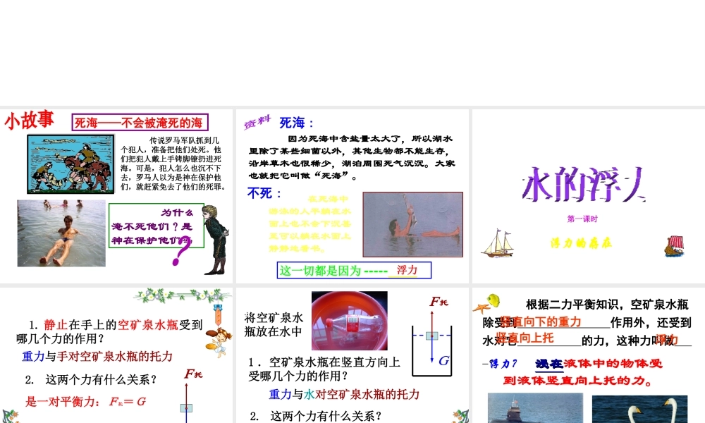 八年级科学上册 1.3 水的浮力课件1 浙教版-浙教版初中八年级上册自然科学课件