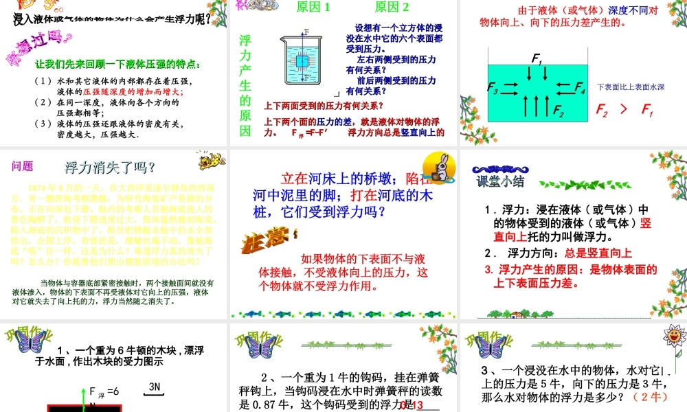 八年级科学上册 1.3 水的浮力课件1 浙教版-浙教版初中八年级上册自然科学课件