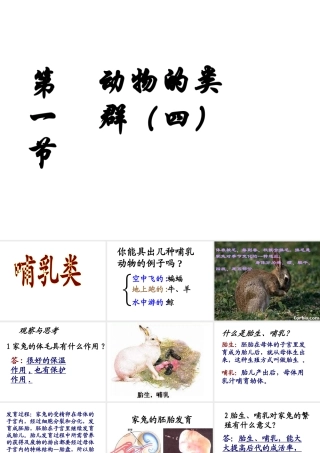 八年级生物下册 第22章 第3节 动物的主要类群课件 北师大版-北师大级下册生物课件