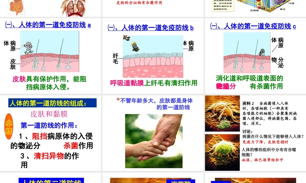 八年级生物下册 第8单元 第1章第二节 免疫与计划免疫课件 （新版）新人教版-（新版）新人教级下册生物课件