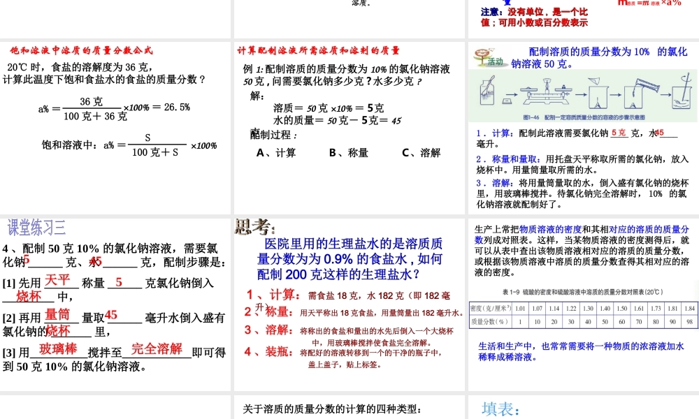 八年级科学上册 1.5 物质的溶解（第四课时）课件 浙教版