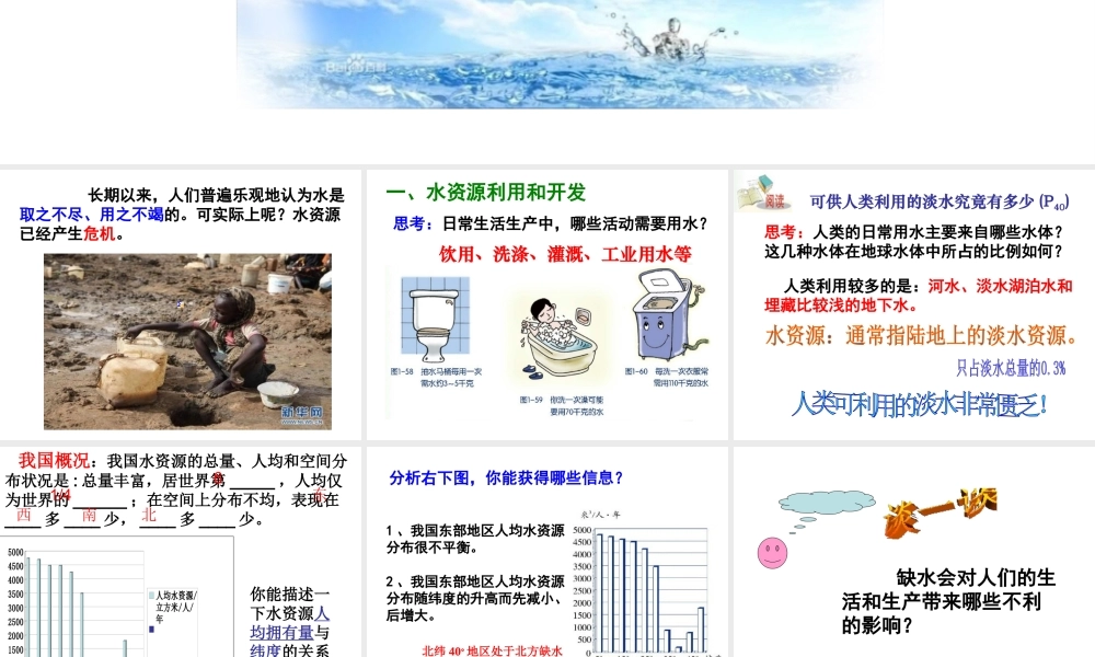 八年级科学上册 1.7 水资源的利用、开发和保护课件 浙教版