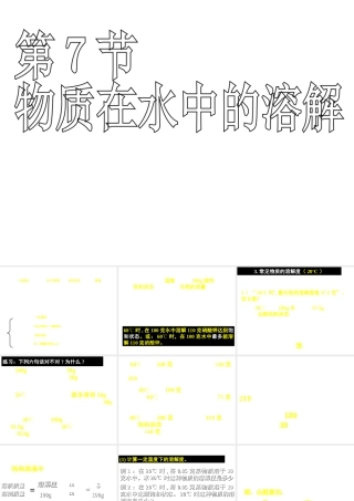 八年级科学上册 1.7物质在水中的溶解（2） 浙教版上册