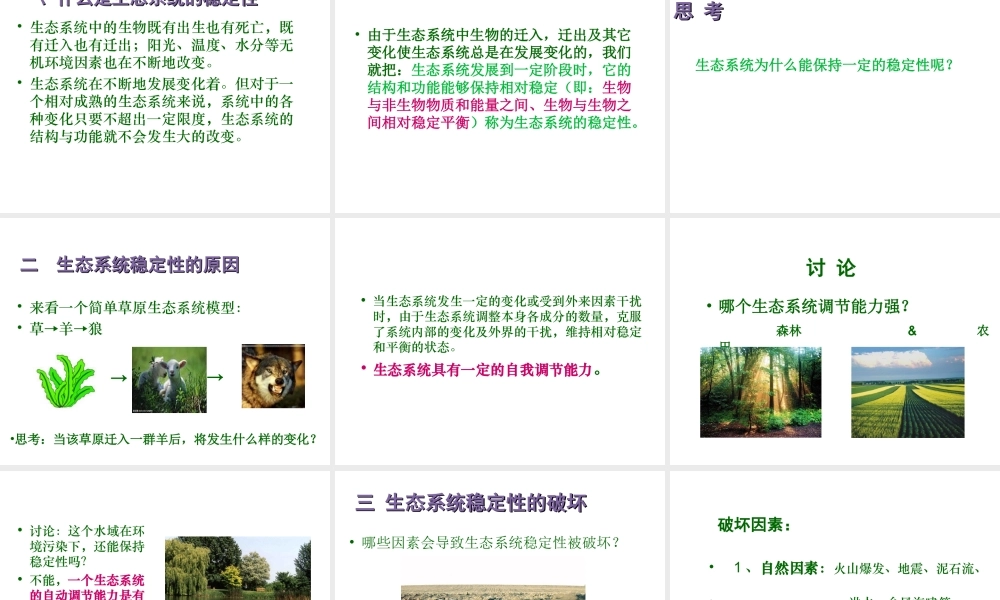 八年级生物下册 第8单元 第23章 第3节《生态系统的稳定性》课件 北师大版