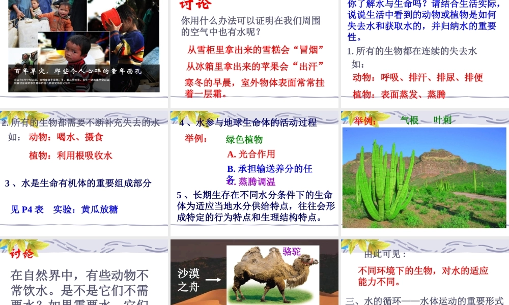 八年级科学上册 第1章 第一节 水在哪里 课件浙教版