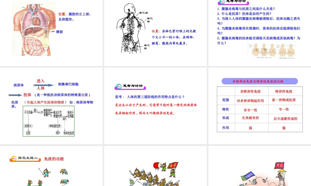 八年级生物下册 第8单元 第一章 第二节 免疫与计划免疫课件 新人教版