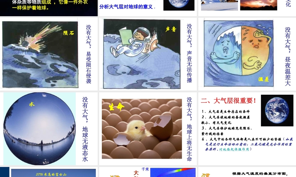 八年级科学上册 2.1 大气层课件1 浙教版-浙教版初中八年级上册自然科学课件