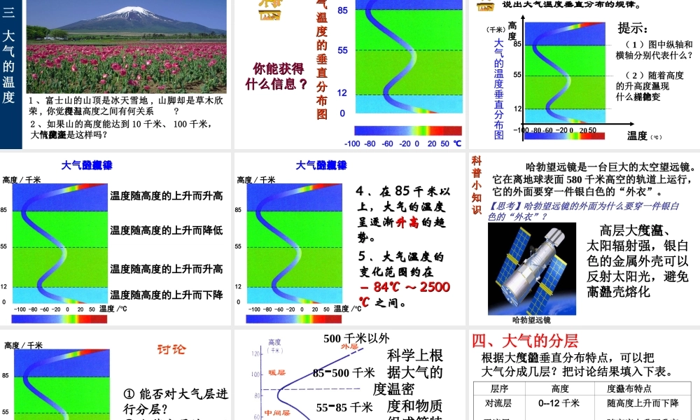 八年级科学上册 2.1 大气层课件1 浙教版-浙教版初中八年级上册自然科学课件
