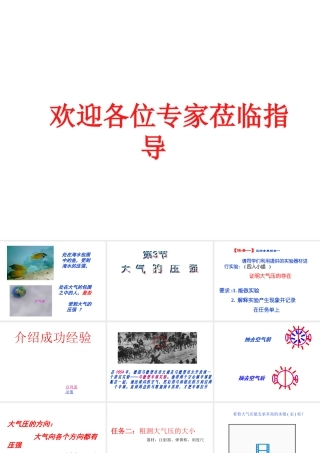 八年级科学上册 2.3 大气压强第一课时课件 浙教版