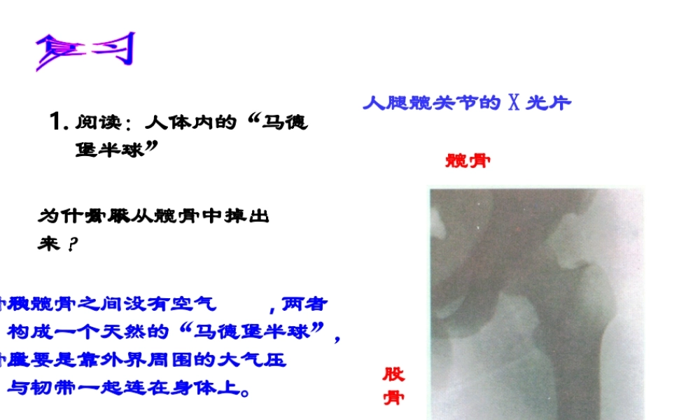 八年级科学上册 2.3气体的流速与压强的关系课件 浙教版