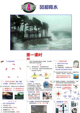 八年级科学上册 2.4 风和降水（第1课时）课件 浙教版-浙教版初中八年级上册自然科学课件