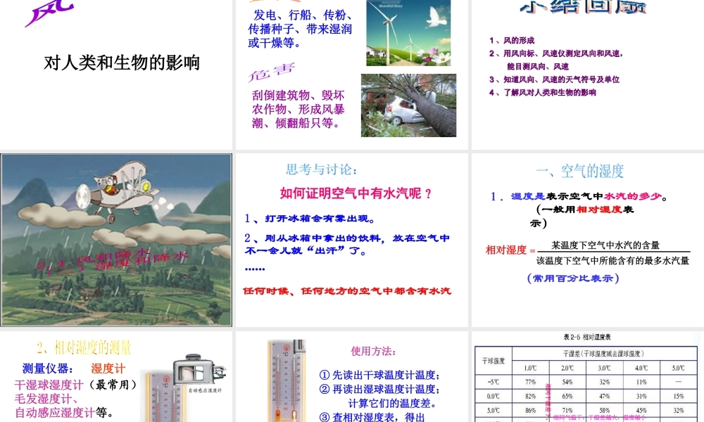 八年级科学上册 2.4 风和降水课件 浙教版