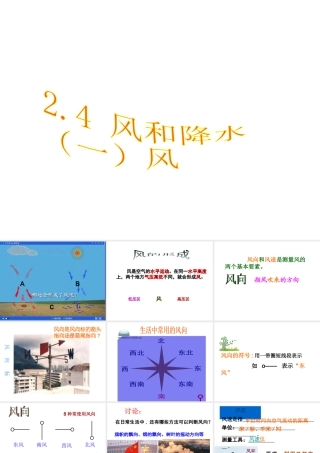 八年级科学上册 2.4 风和降水课件1 浙教版-浙教版初中八年级上册自然科学课件