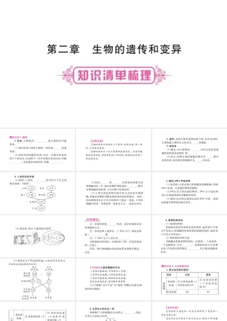 八年级生物下册 第6单元 第2章 生物的遗传和变异复习课件 （新版）冀教版-（新版）冀教版初中八年级下册生物课件