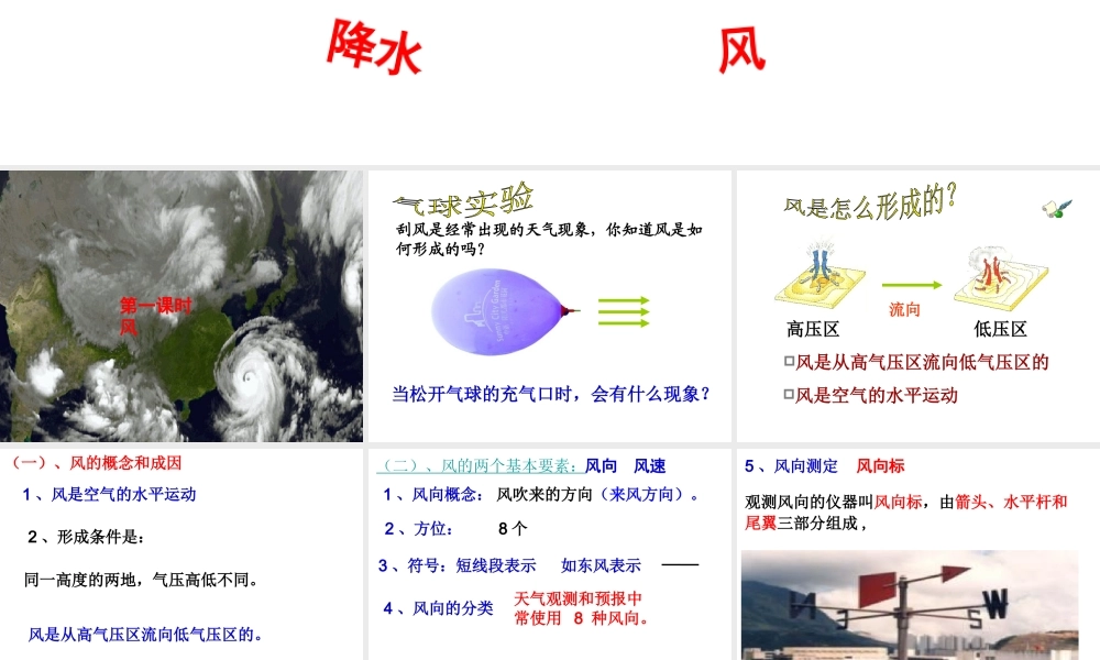 八年级科学上册 2.4 风和降水课件3 浙教版-浙教版初中八年级上册自然科学课件