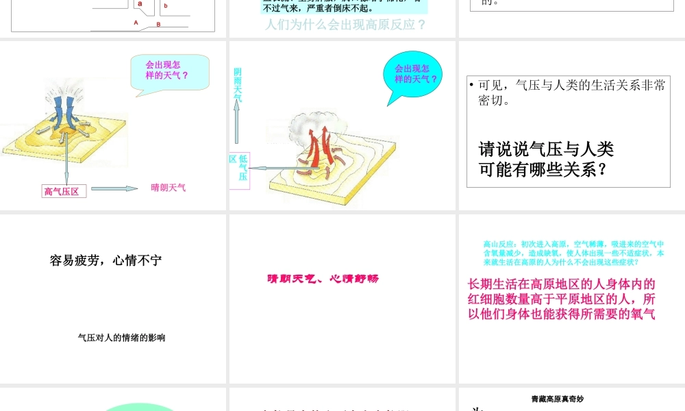 八年级科学上册 2.4大气压与人类生活课件1 浙教版