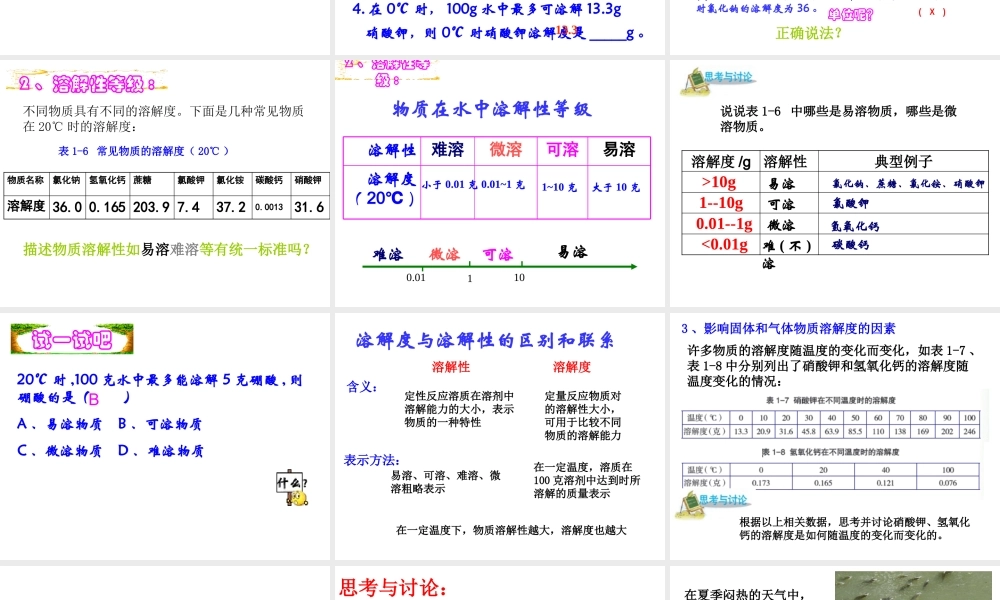 八年级科学上册 第1章 水和水的溶液 1.5《物质的溶解》（第3课时）课件 浙教版-浙教版初中八年级上册自然科学课件