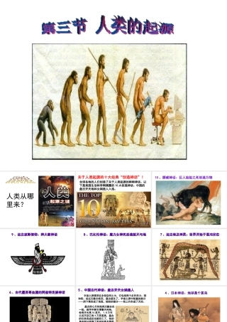 八年级生物下册 第6单元 第3章 第3节 人类的起源课件 （新版）冀教版-（新版）冀教版初中八年级下册生物课件
