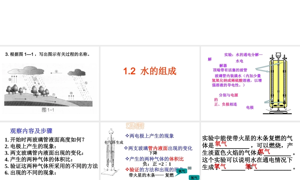 八年级科学上册 第1章 水和水的溶液 第2节《水的组成》课件3 （新版）浙教版-（新版）浙教版初中八年级上册自然科学课件